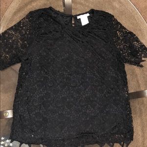 Philosophy Black Lace Top